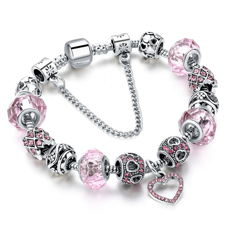 Wholesale Diy Crystal Love Platinum Bracelet